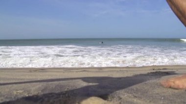 Denizde çalışan çift