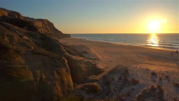 Litoral ao pôr-do-sol — Vídeo de Stock