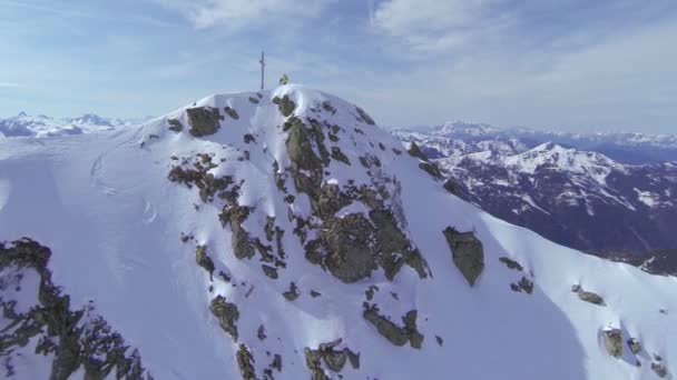 Esquiador por cima — Vídeo de Stock