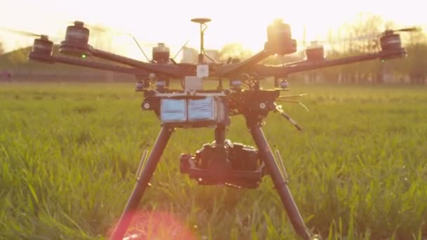 Octocopter taking off — Stock Video