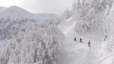 Slovenya 'ya yapılan ayrılık gezisi sırasında üç turist patika boyunca yürüdü.