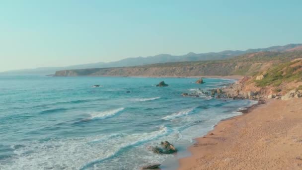 Κύπρος Turtle Beach Lara Από Μια Πανοραμική Θέα — Αρχείο Βίντεο