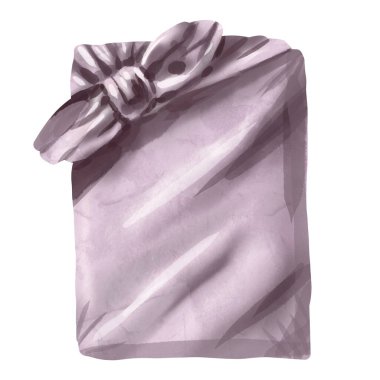 Suluboya hediye. Beyaz arka planda izole tatil hediyesi.