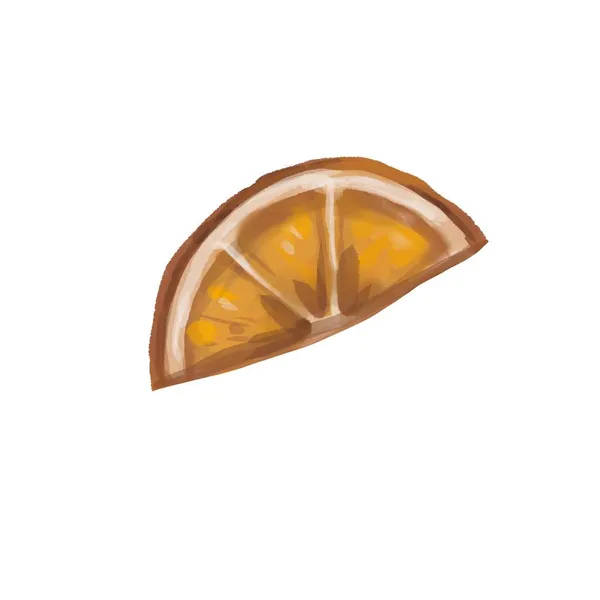 Watercolor slice of dried orange. orange slice isolated on a white background — Stock Photo, Image