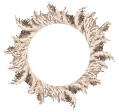 Çimenden yapılmış suluboya çerçeve. Güzel boho çerçeve