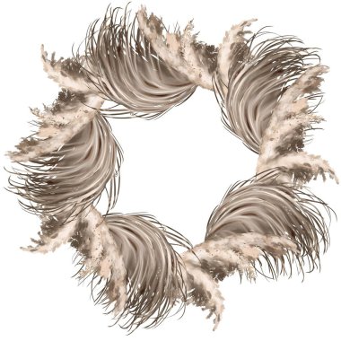 Çimenden yapılmış suluboya çerçeve. Güzel boho çerçeve