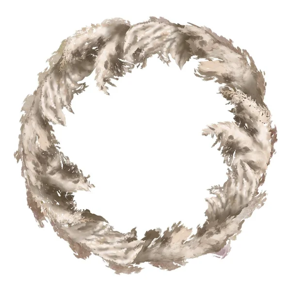 Çimenden yapılmış suluboya çerçeve. Güzel boho çerçeve