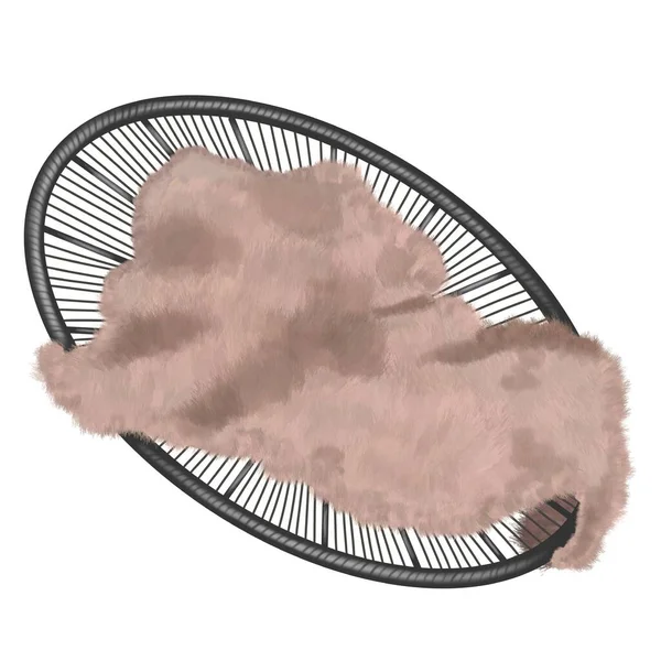 Ακουαρέλα απεικόνιση ενός μωρού κούνια στην κορυφή. Παιδικά έπιπλα. κρεβάτι για ζώα — Φωτογραφία Αρχείου