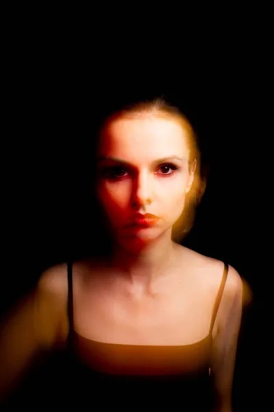 Art Portrait Girl White Skin Mixed Light — Stock Photo, Image