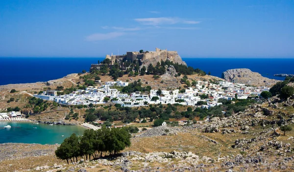 Fortress on the hill (Lindos) — Stock Photo, Image