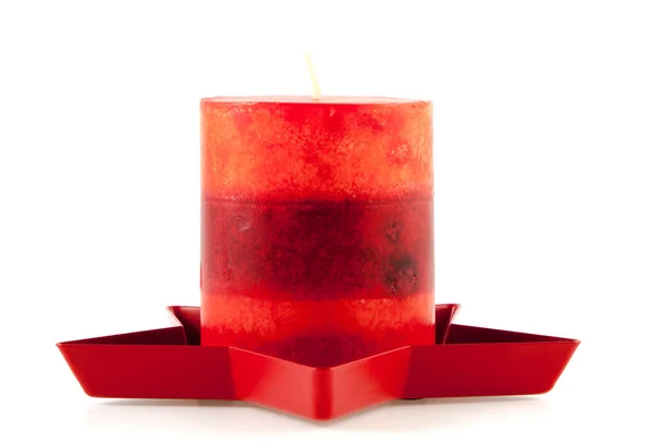 Rote Kerze mit Stern — Stockfoto