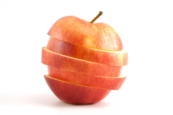 Manzana roja en rodajas — Foto de Stock