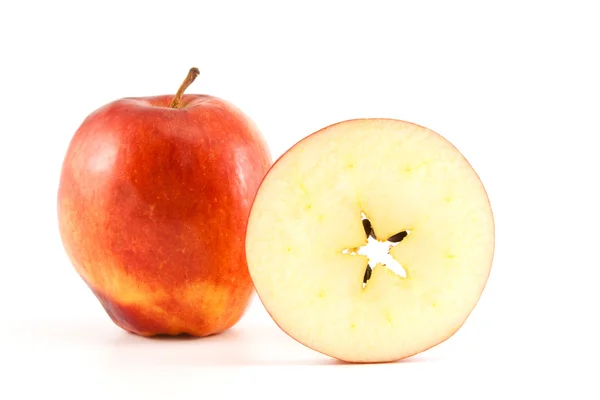 Manzana roja y círculo de manzana — Foto de Stock