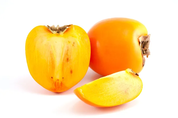 Orange persimmon with sliced one — Stock Photo, Image