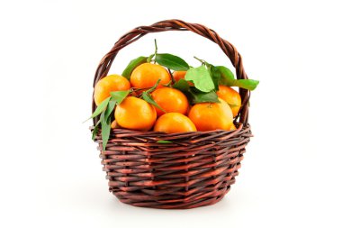 sepet içinde organik olgun mandalina (mandalina)