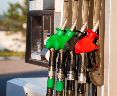 Fuel pumps at petrol station clipart