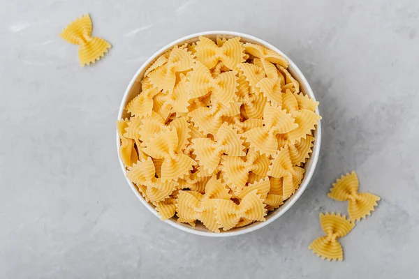 Farfalle Pasta Uncooked Pasta Shapes Raw Organic Italian Farfalle Pasta — Fotografia de Stock