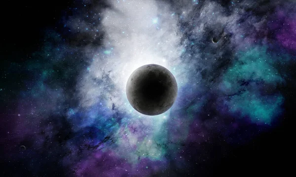 Planeta Abstracto Espacio Nebulosa Estrellas Brillan Brillan Ilustración Representación Imagen — Foto de Stock