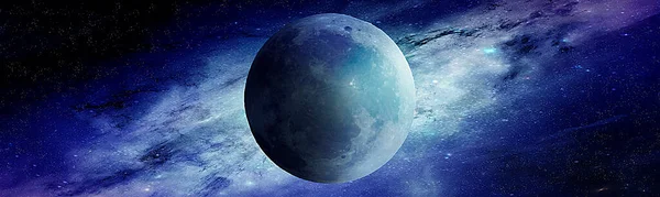 Абстрактная Голубая Планета Космосе Туманность Звезды Сияют Сияют Иллюстрация Рендеринг — стоковое фото