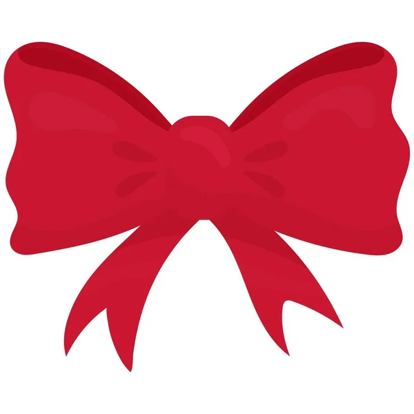 Krásná Červená Světlá Mašle Dekorativní Dekorace Nový Rok Vánoce Vánoční — Stockový vektor