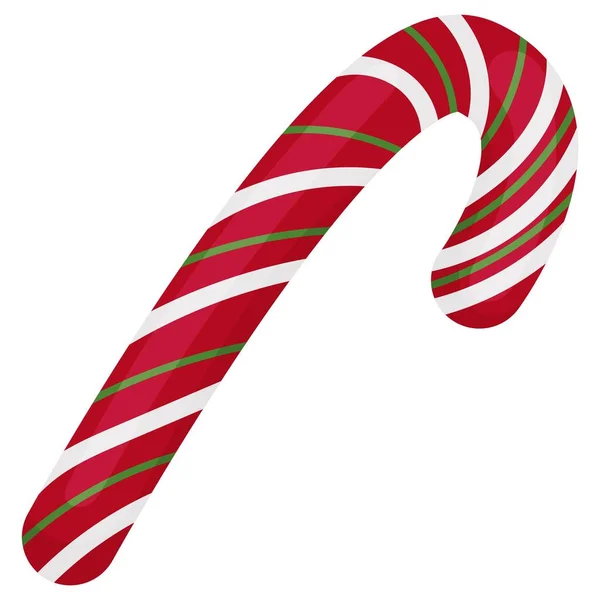 Rotes Grünes Und Weißes Zuckerrohr Süßer Lutscher Weihnachtsbild Für Kinder — Stockvektor