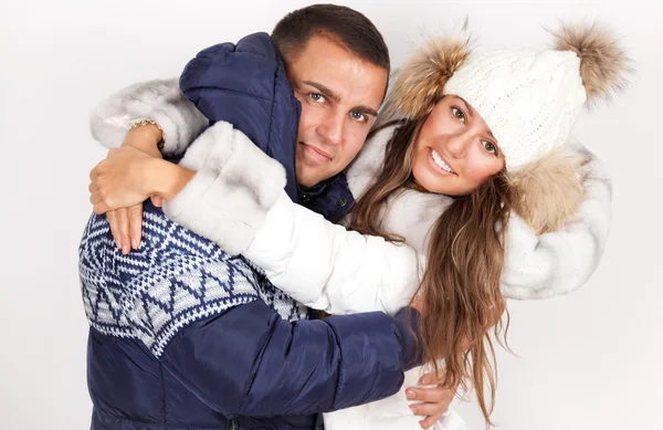 Winter fashion beautiful man and woman — Stock Photo, Image