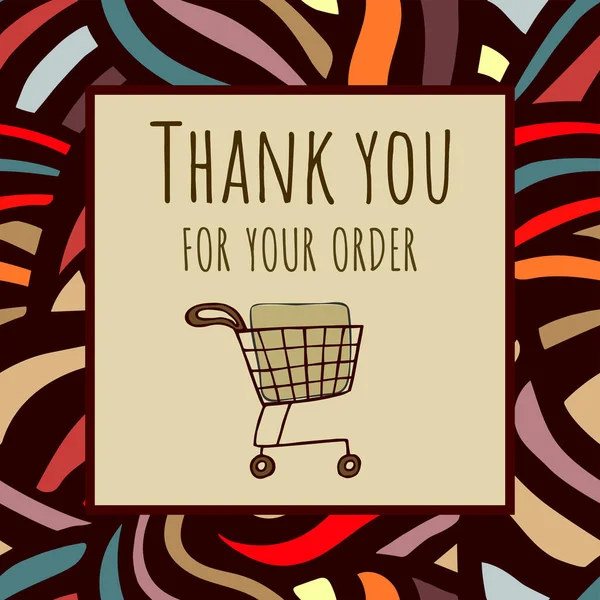Siparişiniz Için Teşekkürler Online Sipariş Işletme Sahibi Paketleme Alışveriş Sepeti — Stok Vektör