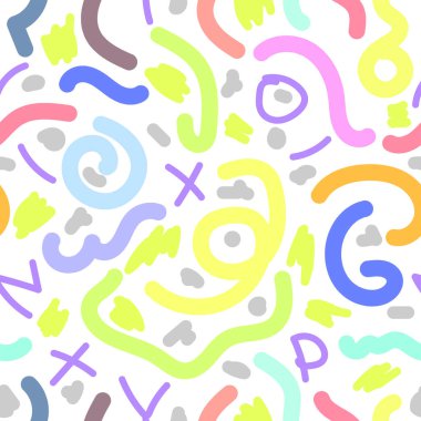 Elle çizilmiş elementlerle kusursuz desen. vektör illüstrasyonu.