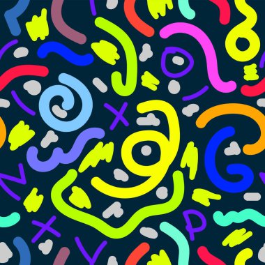 Renkli fırça darbeleriyle soyut, pürüzsüz desen. vektör illüstrasyonu.