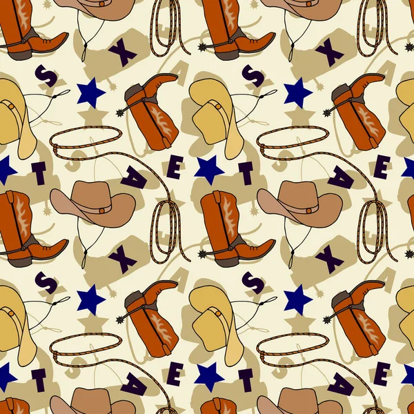 Kusursuz kovboy çizmesi şapkaları, ip kementi. Vektör illüstrasyonu