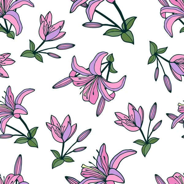 Çiçekli kusursuz desen, vektör illüstrasyonu