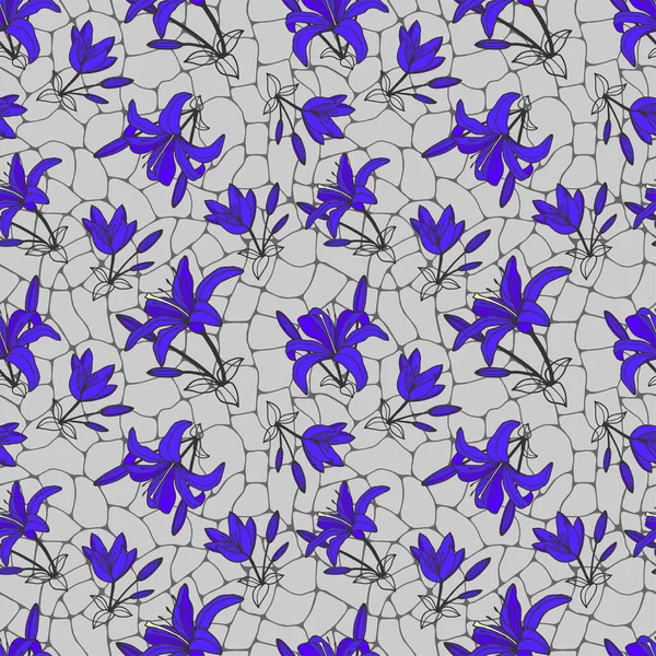 Seamless Pattern Flowers Vector Illustration — Stock Vector