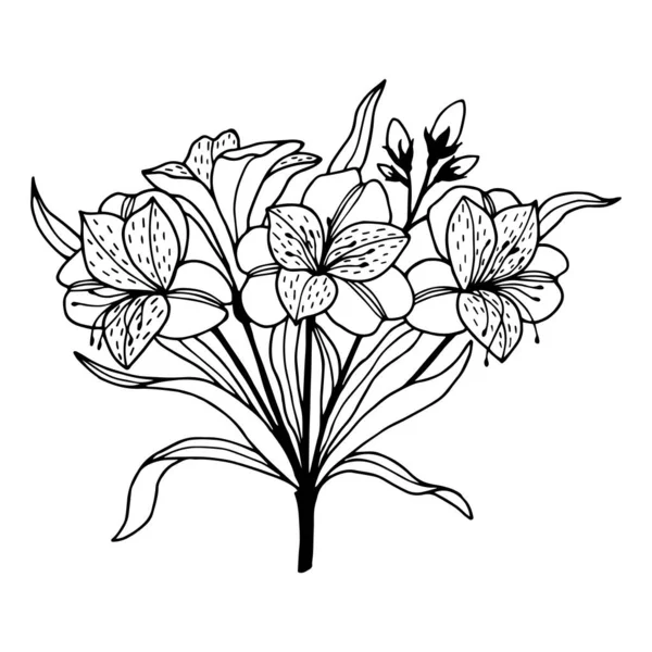 Ilustración Vectorial Patrón Floral Con Flores — Vector de stock