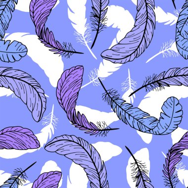 Kusursuz desenli, el yapımı tüylü. vektör illüstrasyonu.