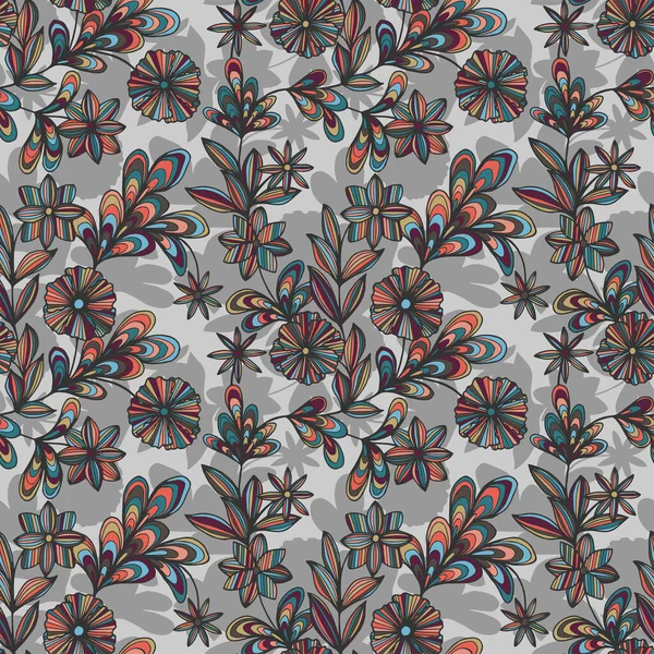 Dekoratif çiçekler ve pürüzsüz desenler. Vektör hisse senedi illüstrasyonu E10.