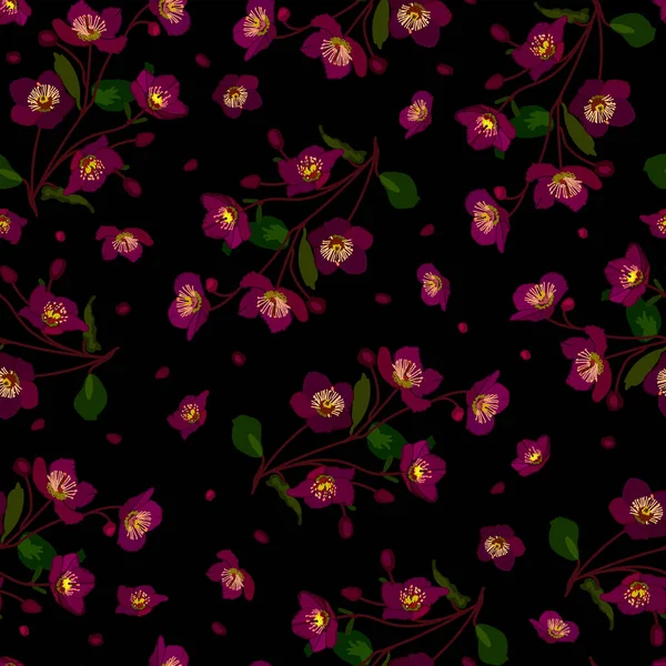 Anémone Fleurs Motif Sans Couture Illustration Vectorielle Stock Eps10 — Image vectorielle