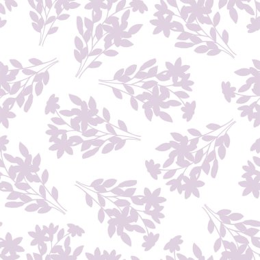 Çiçekler ve yapraklarla kusursuz bir desen. vektör illüstrasyonu.