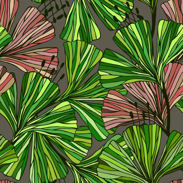 seamless pattern with tropical leaves. vector illustration