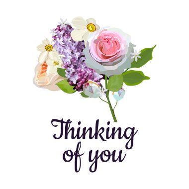 Güzel çiçek ve yapraklar, vektör illüstrasyonu