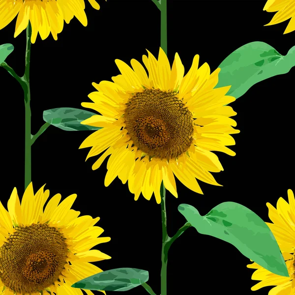 Sunflower Color Seamless Pattern Vector Stock Illustration Eps10 — Stockvektor