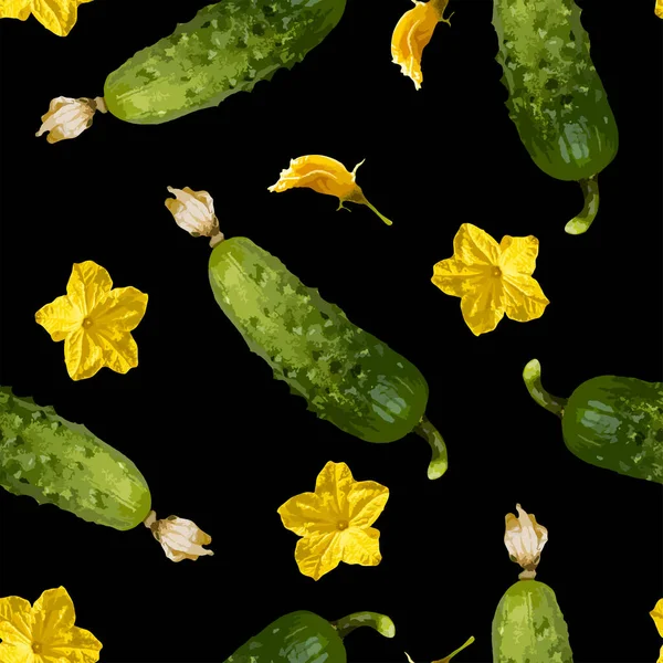 Seamless Pattern Small Cucumber Vector Stock Illustration Eps10 — Stock Vector