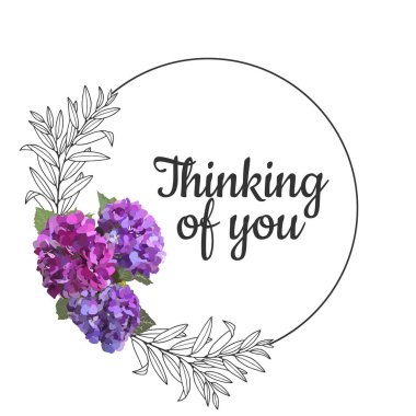 Seni düşünüyorum. Kart. Vektör hisse senedi illüstrasyonu E10.