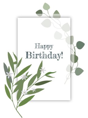 Doğum günün kutlu olsun! - Kart. Vektör hisse senedi illüstrasyonu E10.