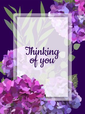 Seni düşünüyorum. Kart. Vektör hisse senedi illüstrasyonu E10.