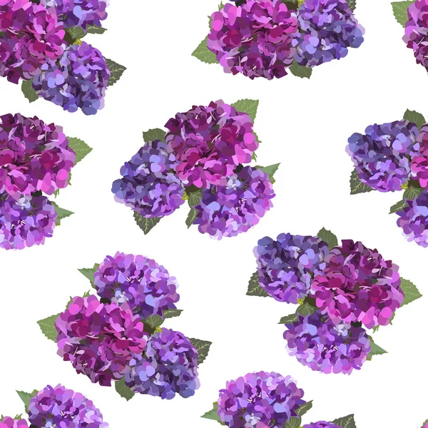 Seamless pattern of hydrangea flowers. Vector stock illustration eps10.