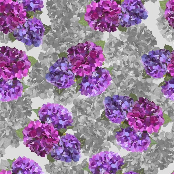 アジサイの花のシームレスなパターン ベクターストックイラストEps10 — ストックベクタ
