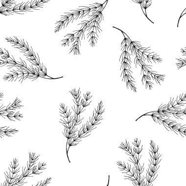 Elle çizilmiş buğday kulaklarıyla kusursuz desen. vektör illüstrasyonu.