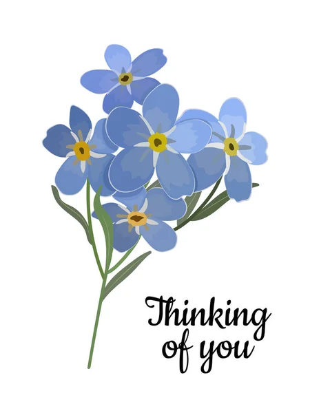 Çiçek kartın aklıma geldi. Vektör stok illüstrasyonu 