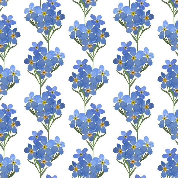 Patrón Sin Costuras Con Flores Hojas Azules — Archivo Imágenes Vectoriales
