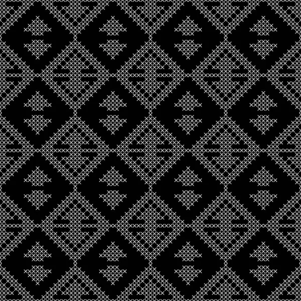 Безшовний Візерунок Чорно Білого Абстрактного Геометричного Фону — стоковий вектор